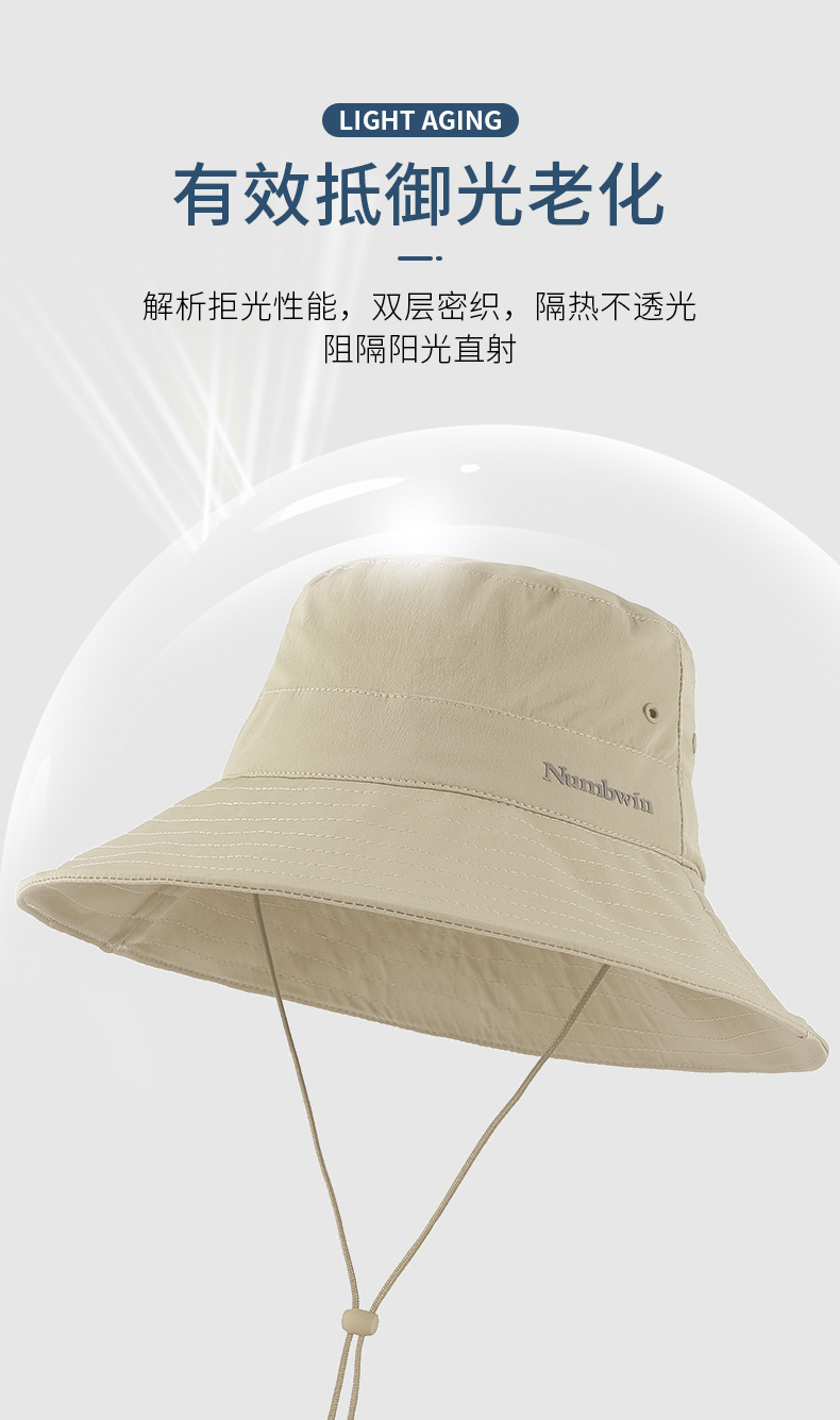 防晒帽夏季男女情侣款遮阳大帽檐遮阳防紫外线太阳帽大头围渔夫帽详情5