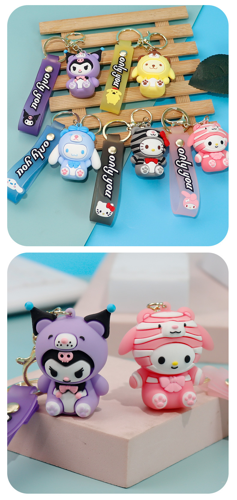 义乌小商品城新款PVC软胶KT猫钥匙扣可爱闺蜜书包挂件现货批发配饰详情10
