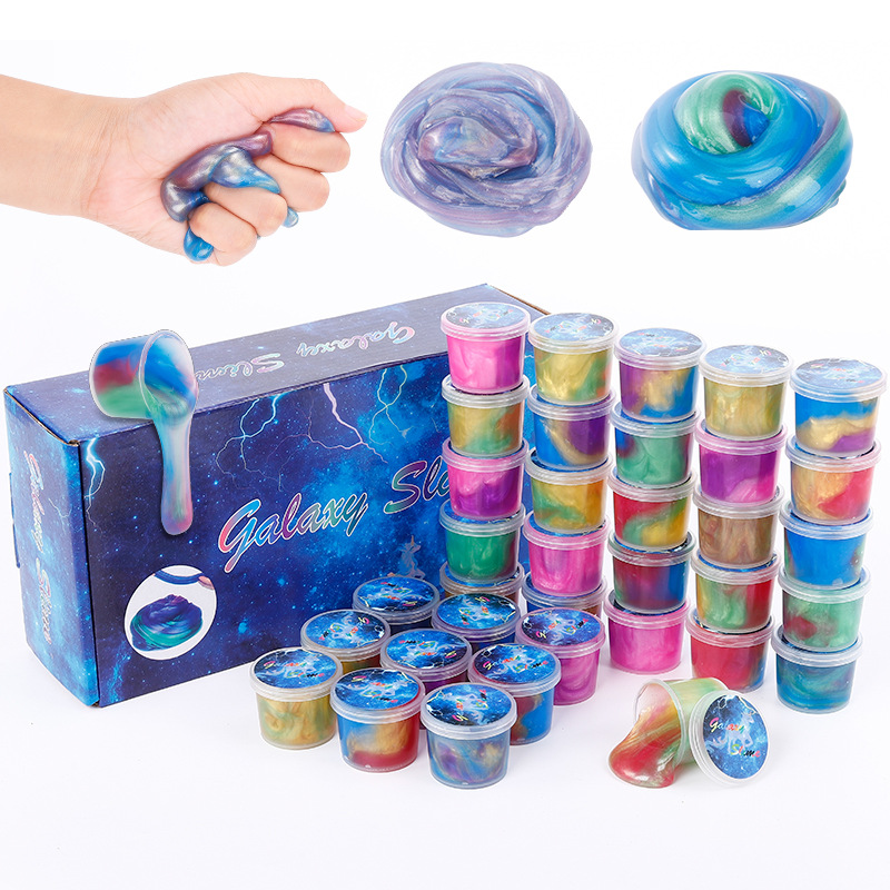 亚马逊爆款 星空水晶泥七彩小罐史莱姆混色起泡胶 slime 厂家批发详情17