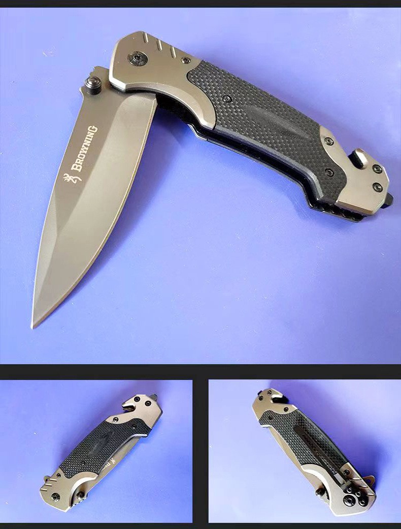 G10 Outdoor multi-purpose tactical survival knife, camping portable pocket self-defense knife, stainless steel folding knife, folding knife design for easy carrying pic 22
