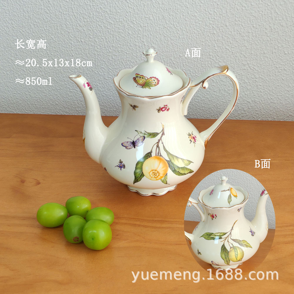 European-style ins coffee cup and saucer set, ceramic, British-style gold-edged tea cups and teapots, French restaurant cups, daily gifts pic 23