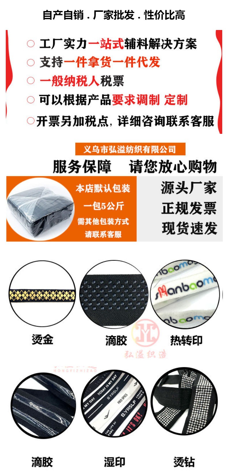 羽绒服袖口罗纹弹力包边带2cm箱包鞋材加厚对折弹力松紧带详情13