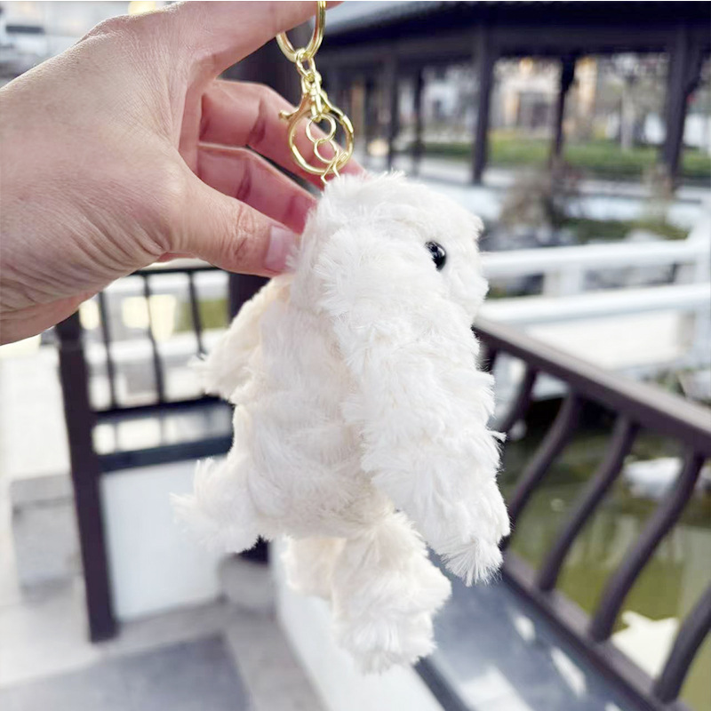 多巴胺格子长耳兔包包挂件小饰品可爱钥匙扣公仔玩偶兔子毛绒玩具详情5