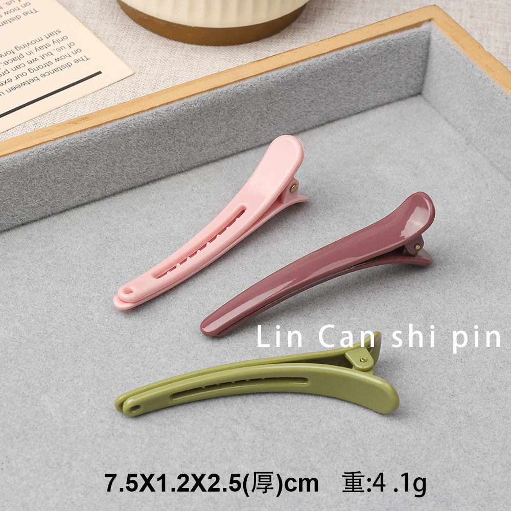韩版无痕碎发夹女美妆博主同款法式气质一字夹春天奶油色实用发饰详情3