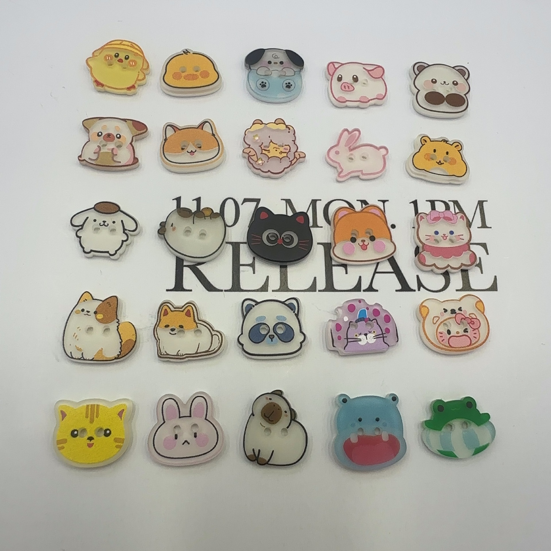 A set of 10 cartoon-patterned metal four-piece buttons, disc buttons and sleeve buttons pic 6