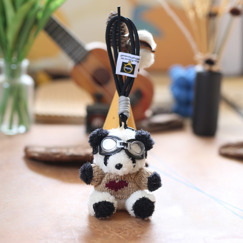 网红可爱萌毛衣小熊猫挂件毛绒玩具公仔大熊猫包包挂饰钥匙扣娃娃详情4