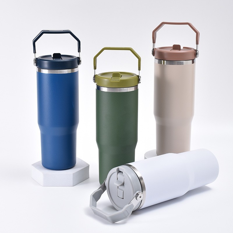 Cross-border handle car cup 30oz outdoor 304 vacuum sports portable thickened insulated cup Household ice king cup pic 5