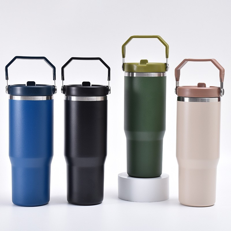 Cross-border handle car cup 30oz outdoor 304 vacuum sports portable thickened insulated cup Household ice king cup pic 4