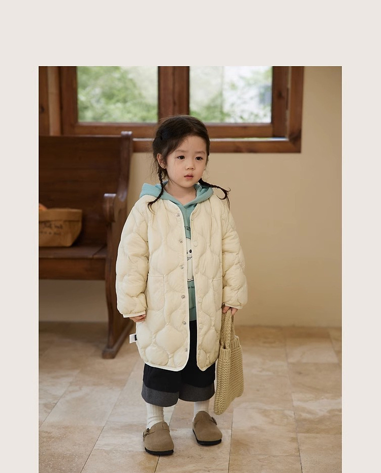 女童轻薄仿羽绒服女宝宝长短款2024秋季新款儿童时髦洋气纯色外套详情12