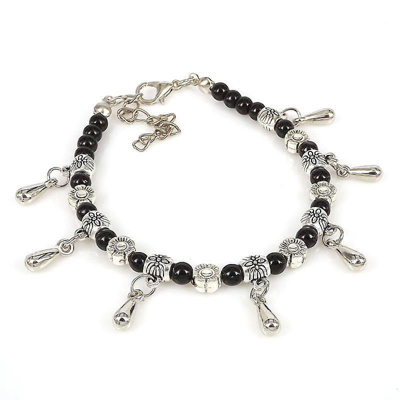 民族风藏银古银苗银饰品波西米亚镀银手环手工DIY彩色串珠手链详情5