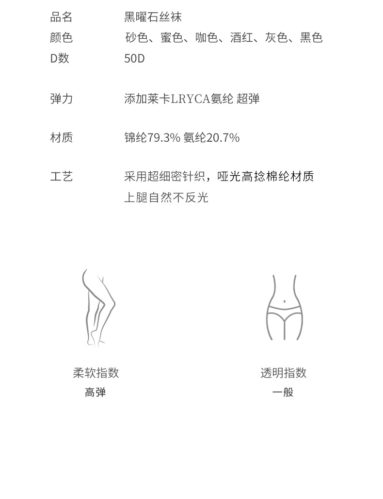 sk黑丝春秋高腰打底袜50D中厚高弹性感黑色丝袜防勾丝连裤袜女详情10