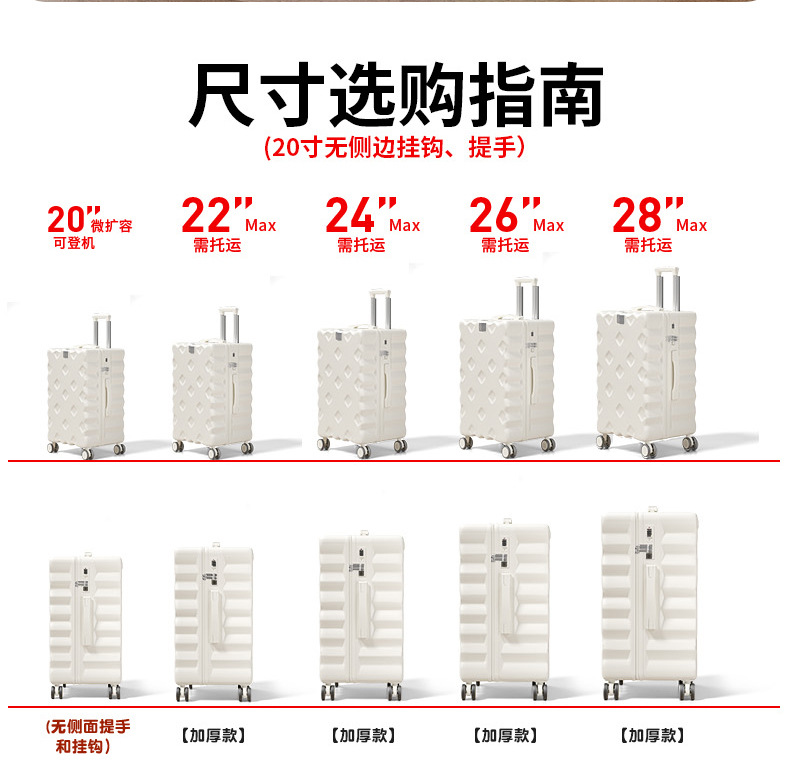 大容量行李箱女2024新款高颜值旅行箱20寸登机拉杆密码皮箱万向轮详情3