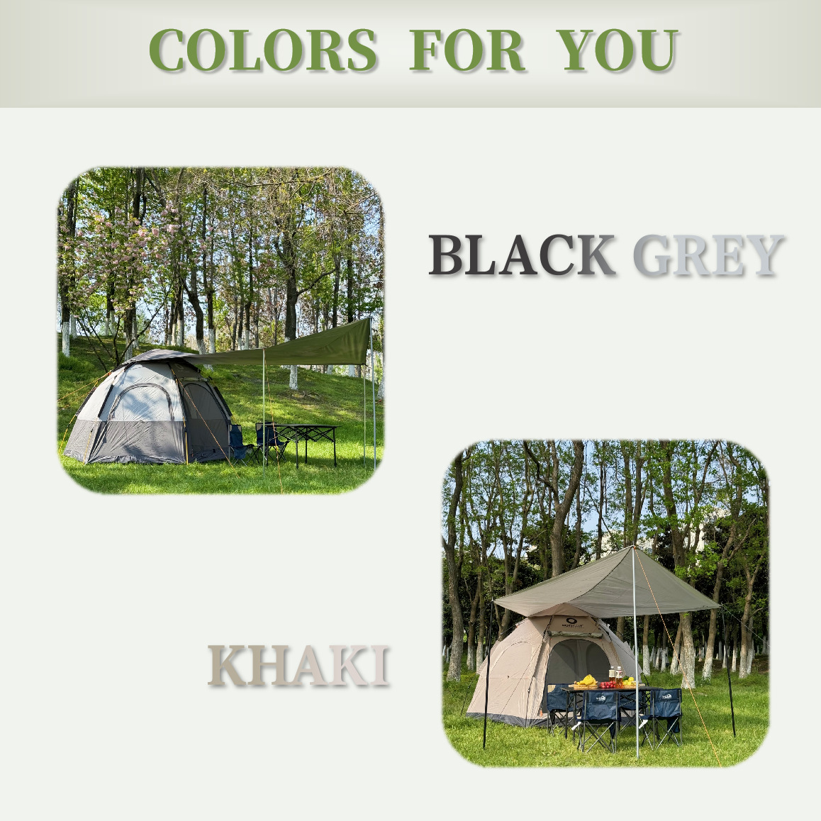 Outdoor sunshade, camping full set of equipment, sky tent, silver-coated sun-protective fabric, camping, multi-functional hexagonal tent pic 7