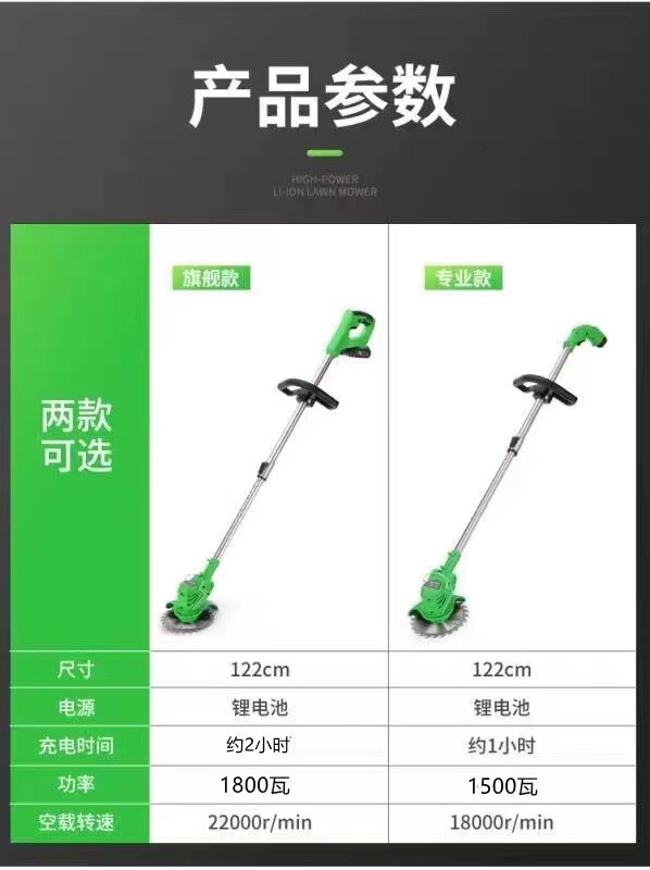 无刷电动割草机小型家用除草机锂电充电式打草机大功率除锄草神器详情18