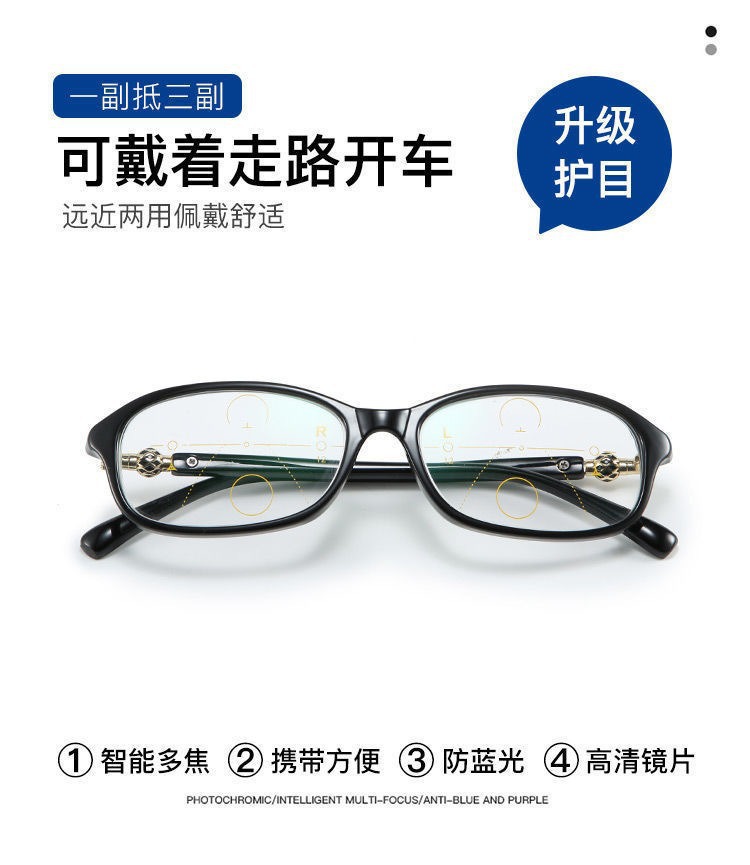 老花镜中老年高清老花眼镜高档女时尚超轻老人防蓝光辐射老光花镜详情3