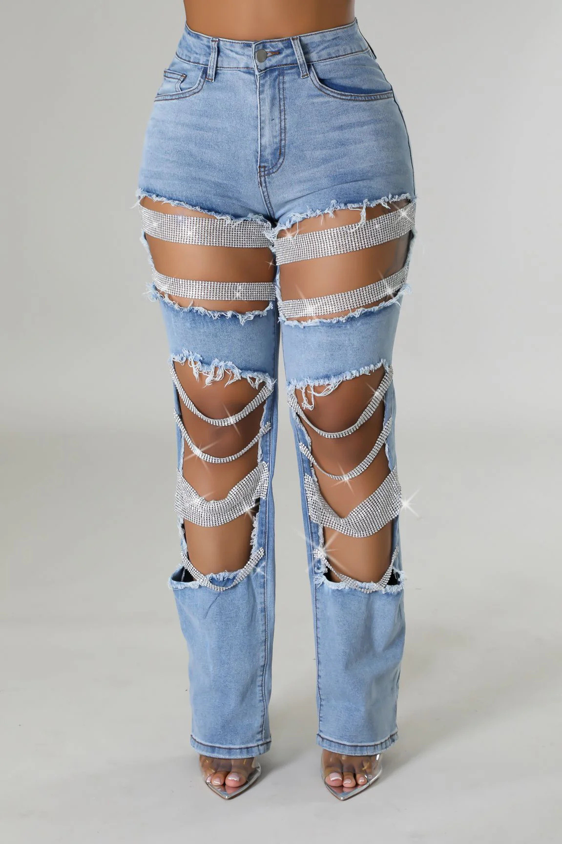 INS amazon aliexpress europa y Estados Unidos crossover 2026 big broach jeans mujer cadena de cuentas cadena colgante accesorios pantalones de corte recto pic 17