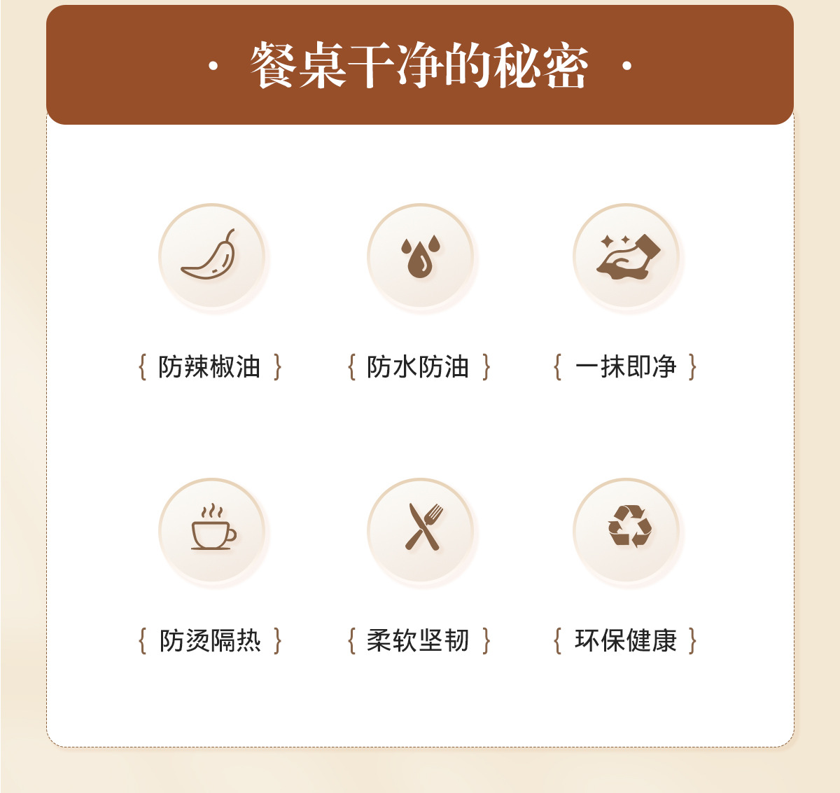 棕色皮革餐垫杯垫餐桌垫防烫垫硅胶杯垫酒店一次性用品详情6