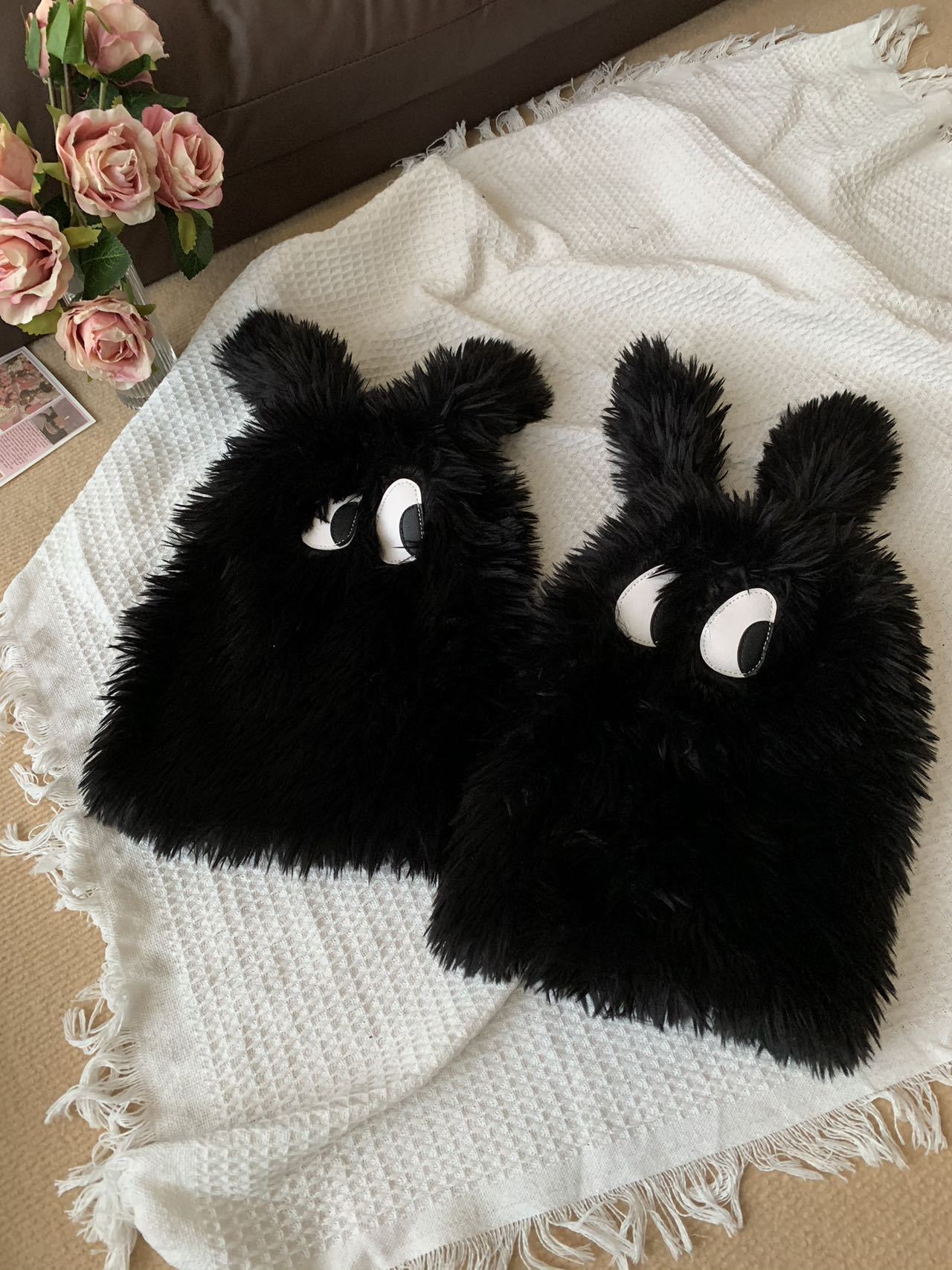 原创Y2K怪怪眼毛绒时尚保暖袜套毛毛腿袜保暖加厚腿套堆堆袜脚套详情34