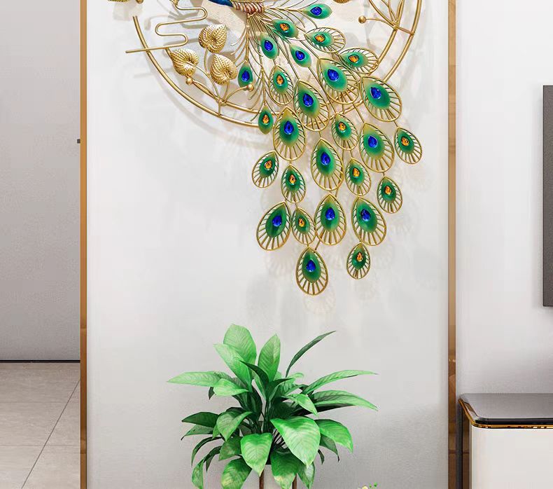 New Chinese-style wall clock for home use in the living room, fashionable European-style silent and creative peacock decorative clock, wall-mounted phoenix watch pic 18