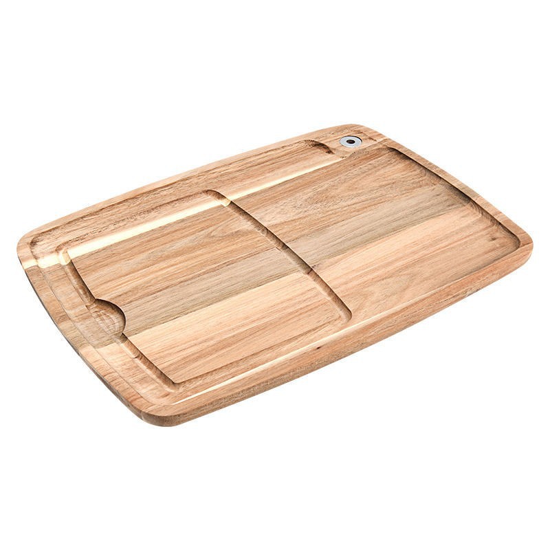 Cross-border acacia wood dinner plate, home kitchen steak and bread dinner plate with juice trough, wooden steak board pic 6