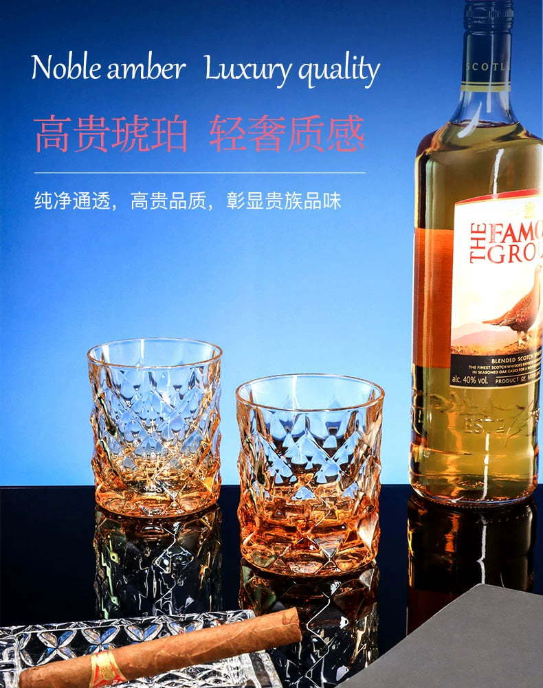 Czech imported whisky glass, high appearance level, crystal glass, high-end sense, home whisky glass, glass beer glass pic 16