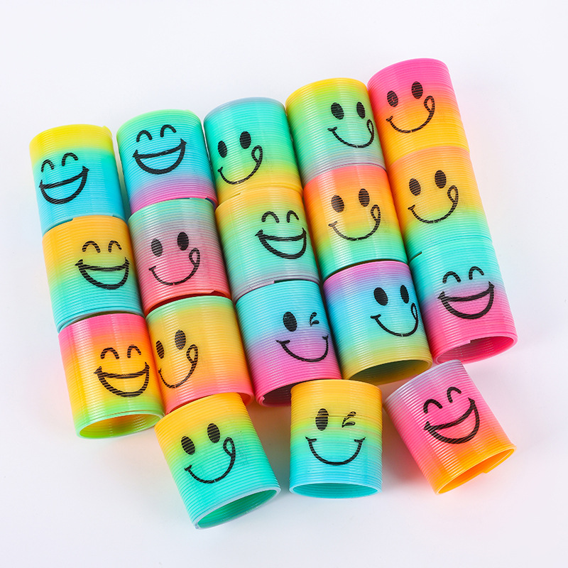 魔力彩虹圈迷你笑脸3.2x3.5CM叠叠乐七彩弹簧圈儿童玩具工厂批发详情24