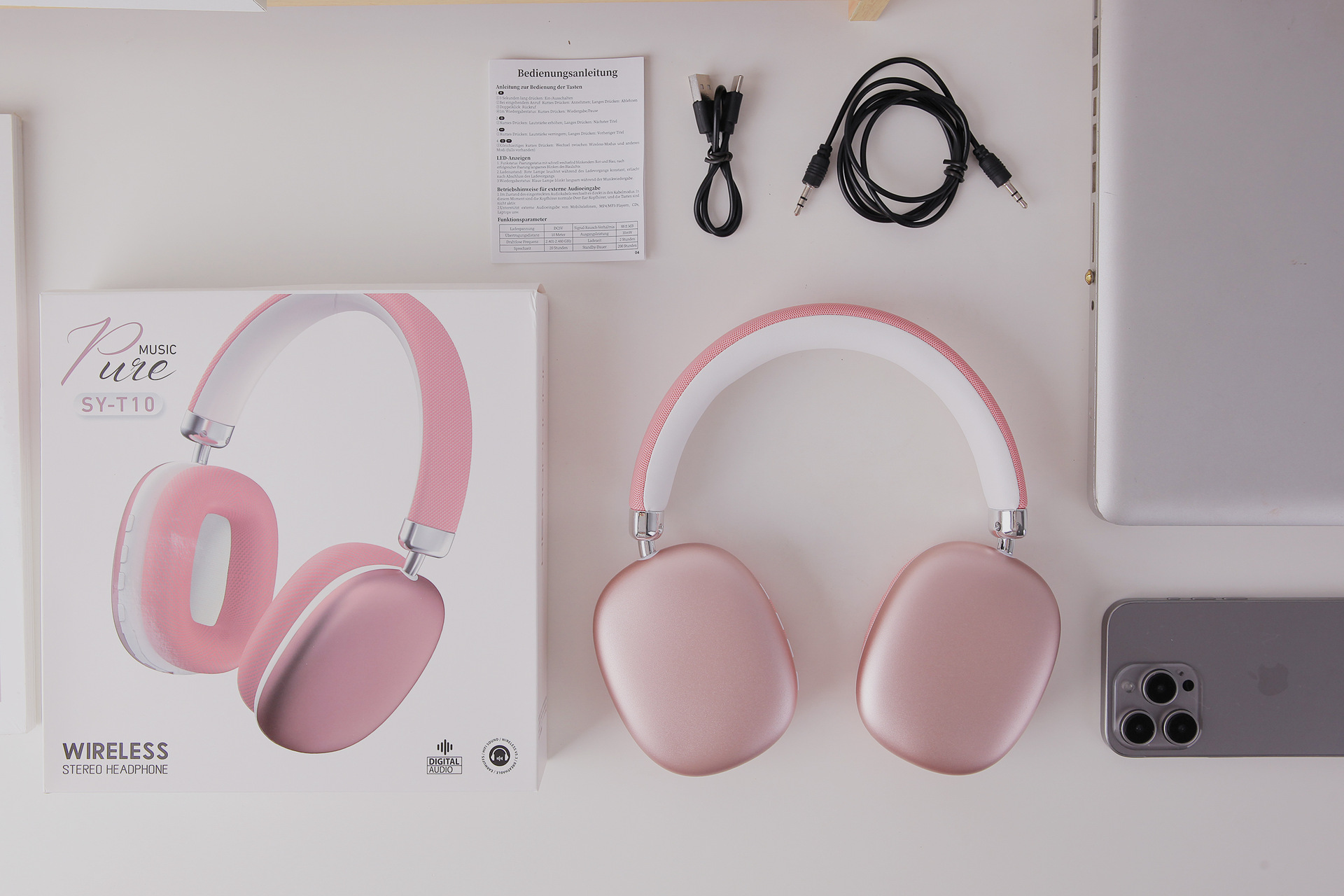 头戴式高端音乐蓝牙耳机不漏音超长续航无线外贸耳麦工厂跨境批发详情24