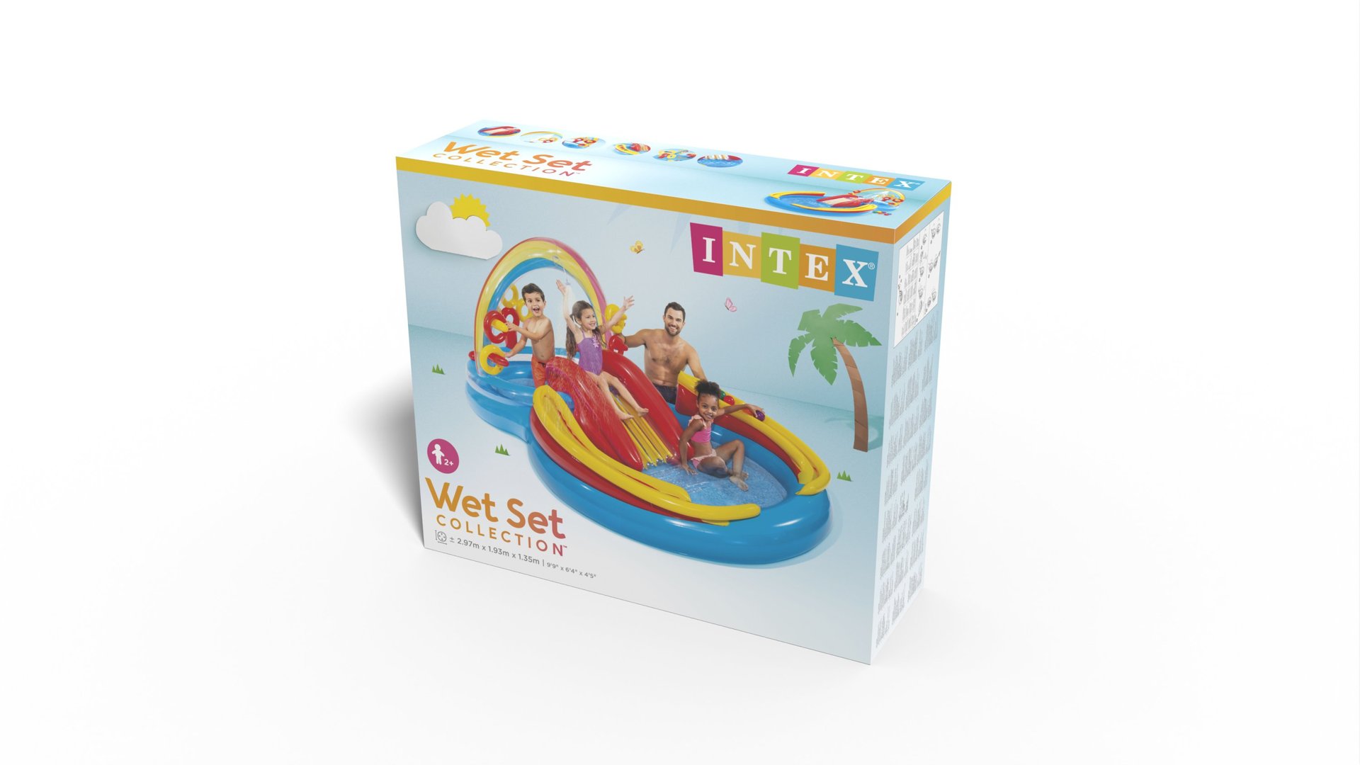INTEX57453 八字形彩虹滑梯公园水池 滑梯喷水儿童水池夏日游泳池详情1