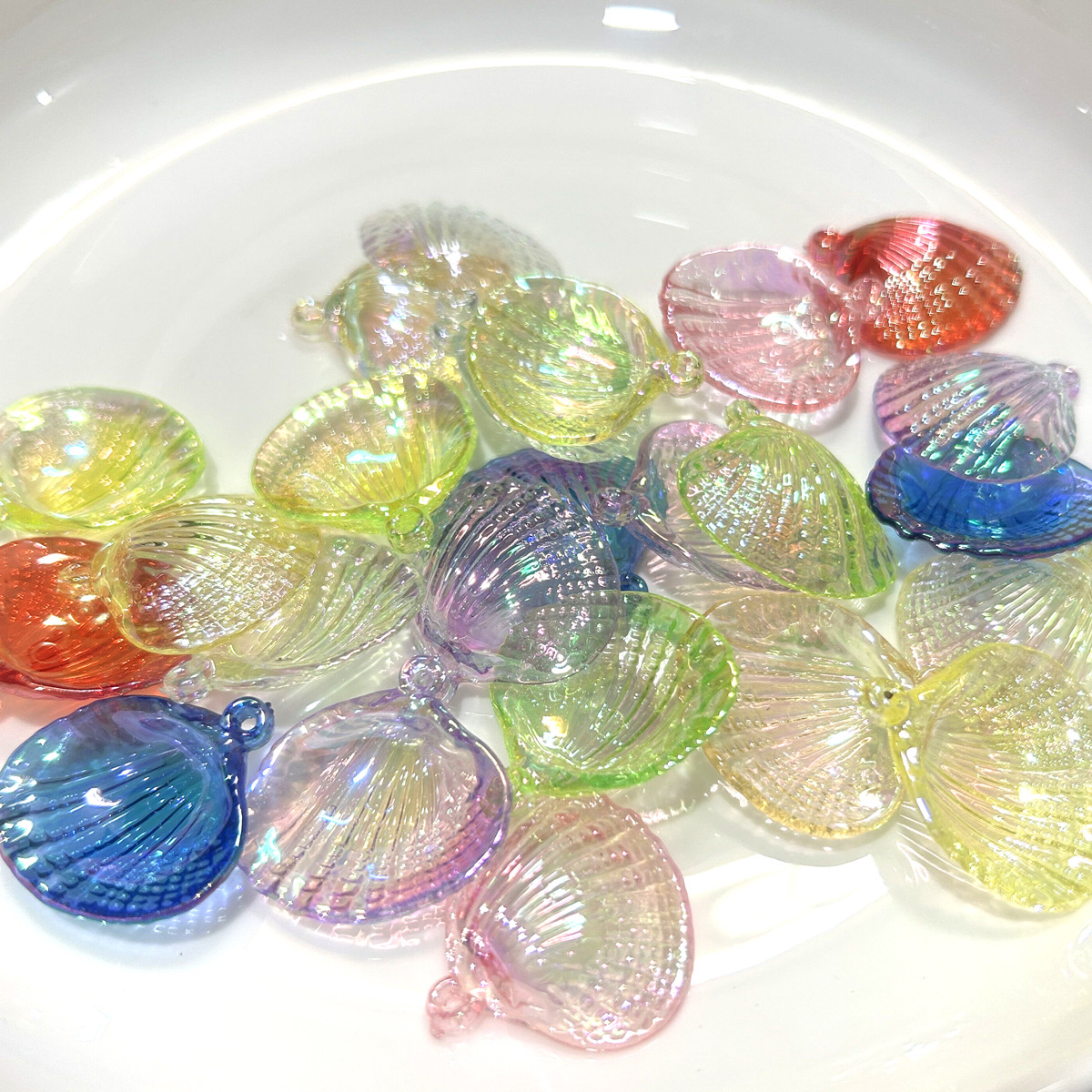 23*27mm UV-coated shell high-quality acrylic clam shell flower shell DIY bracelet accessory pic 2
