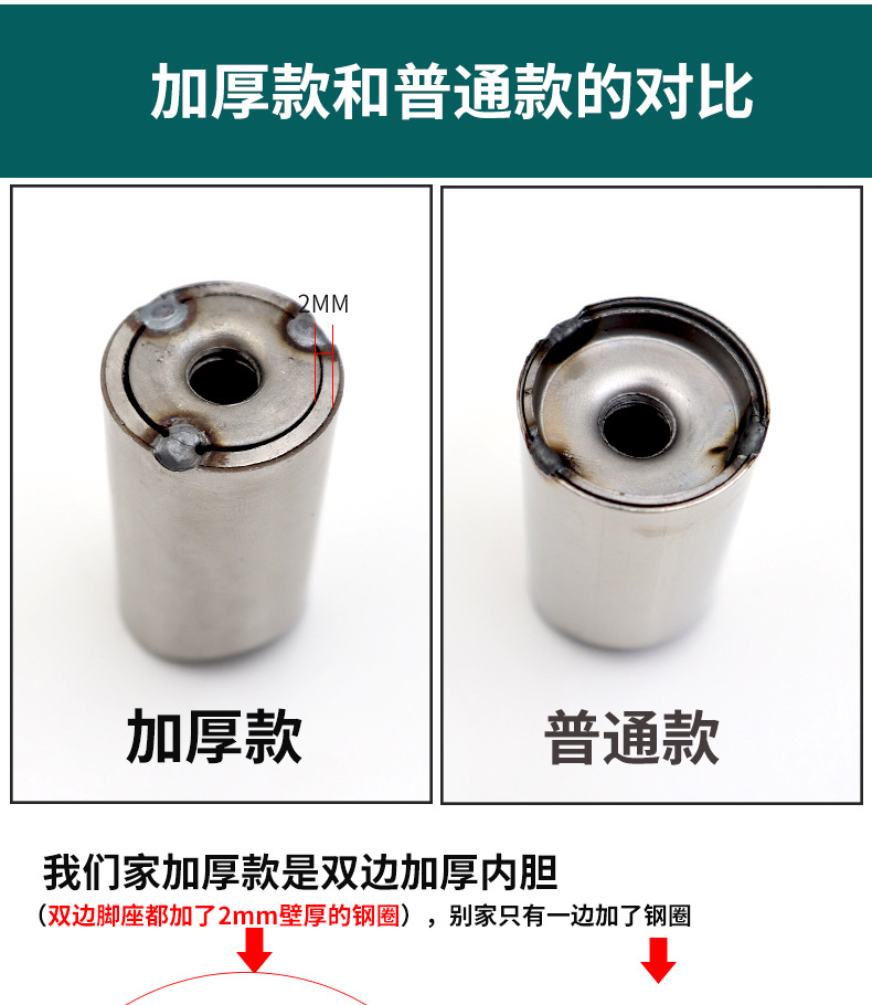 大门拉手脚加厚304不锈钢圆管方管实木拉手配件玻璃门把手固定脚详情4