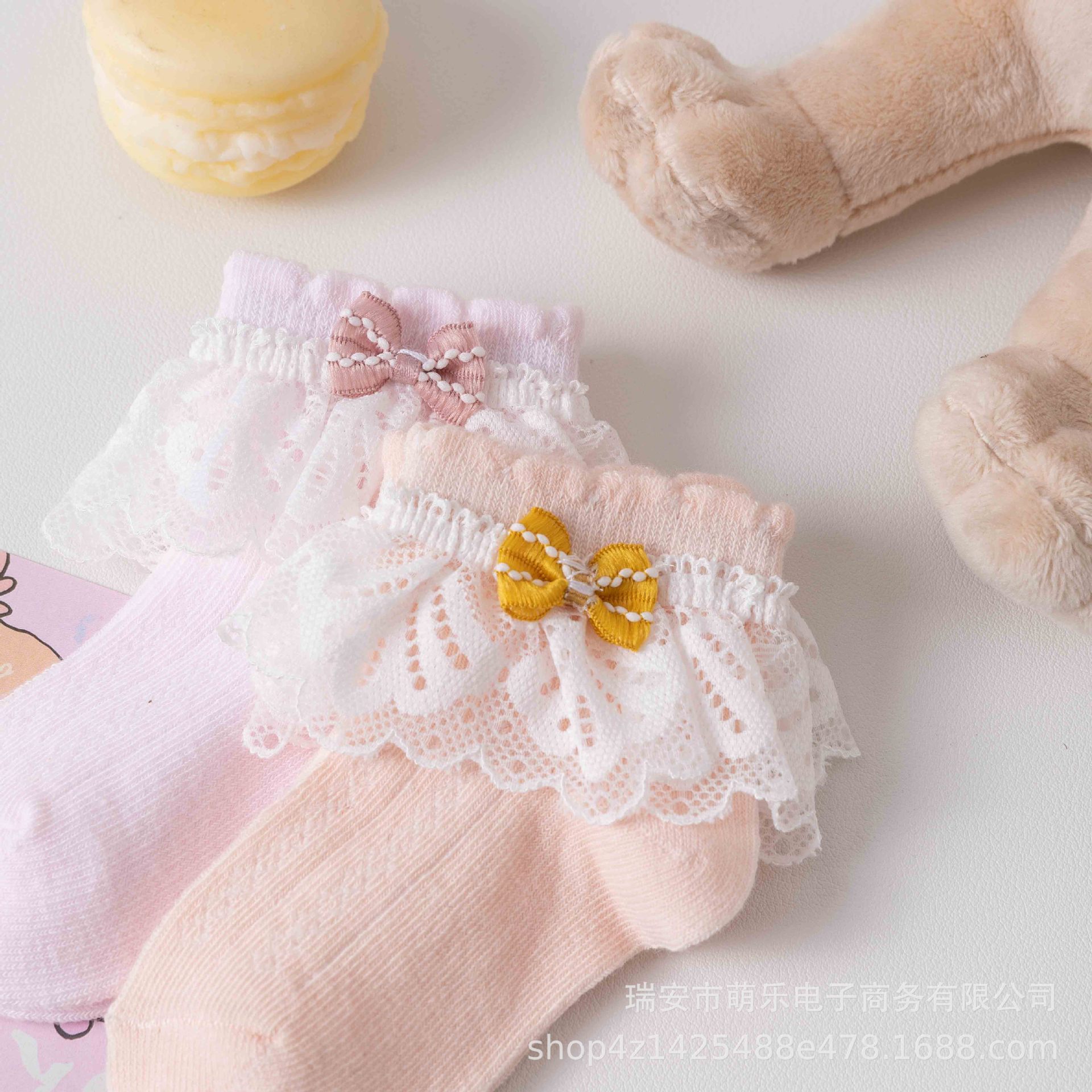 新生婴儿女童蕾丝花边袜棉透气舒适网眼薄款蝴蝶结花边宝宝袜详情14