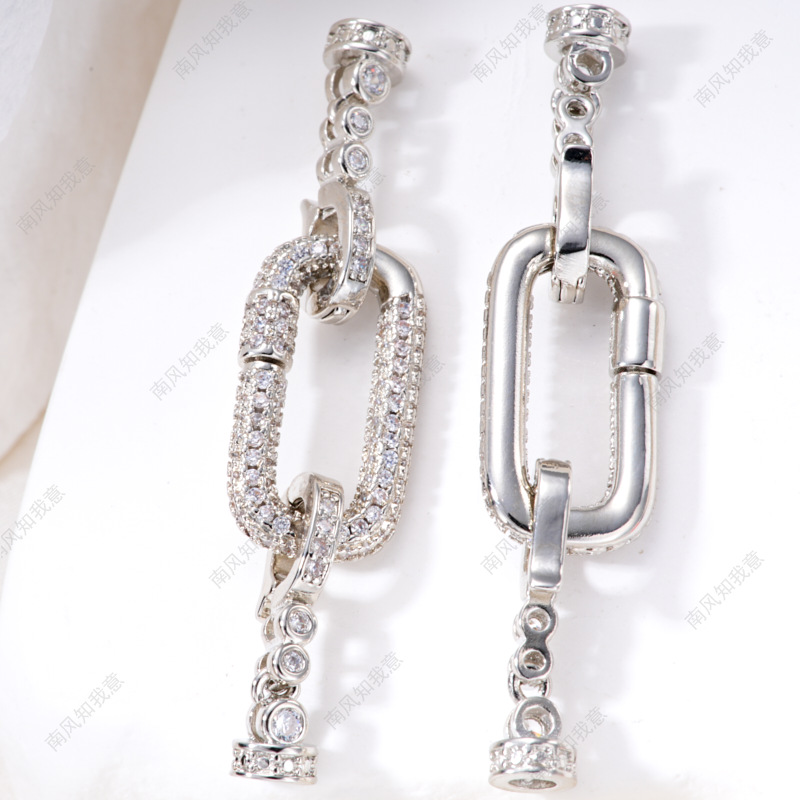 Pearl necklace buckle chain, full zirconium heavy industry handcrafted end buckle, connecting buckle, mother-and-child buckle, sweater chain diy accessories pic 11