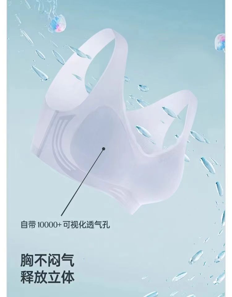 Cool and seamless lingerie for women in summer, ultra-thin summer small chest gathering bra, no steel rims, vest style sports bra cover pic 16