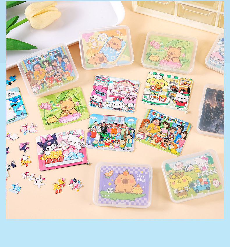 Divertidos dibujos animados rompecabezas caja puzzle puzzle puzzle puzzle puzzle puzzle de madera desmontable para niños regalos creativos pic 20