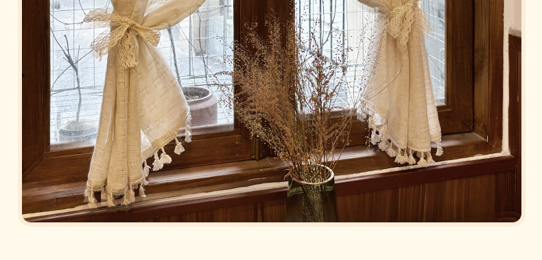 法式纱帘飘窗窗帘小窗户短款半帘遮挡咖啡厅厨房隔断门帘柜子遮丑详情31