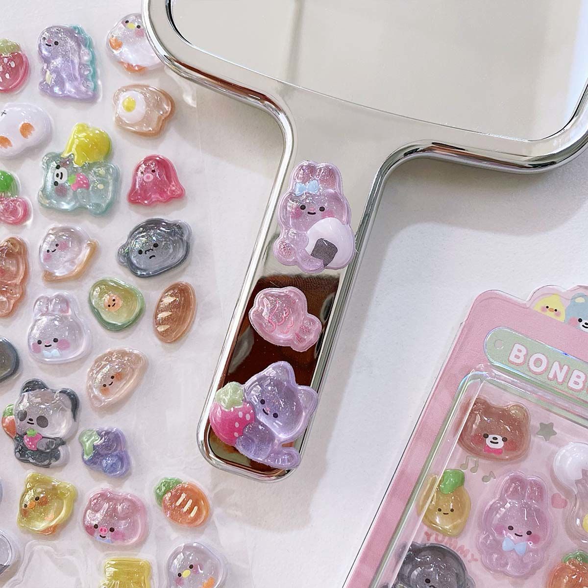 Wholesale of Japanese-style cartoon, beautiful 3d stereoscopic relief acrylic diamond and gemstone stickers for children and girls pic 4