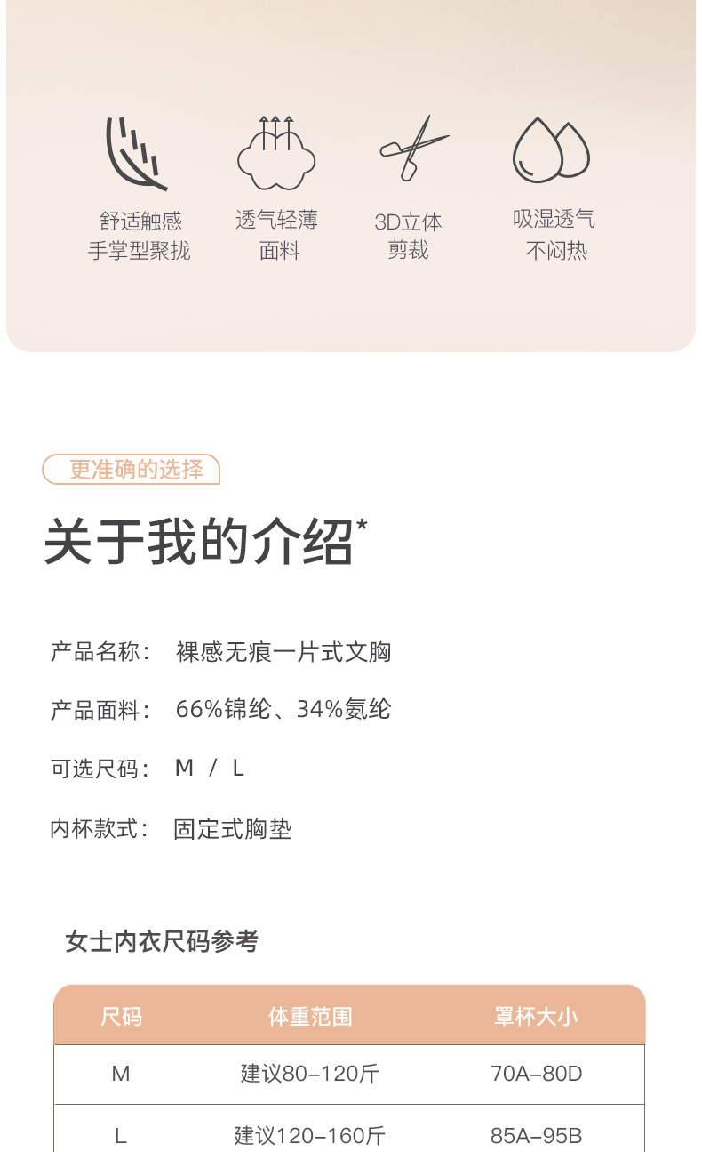 云朵无尺码无痕内衣女小胸聚拢美背胸罩无钢圈睡眠背心式运动文胸详情18