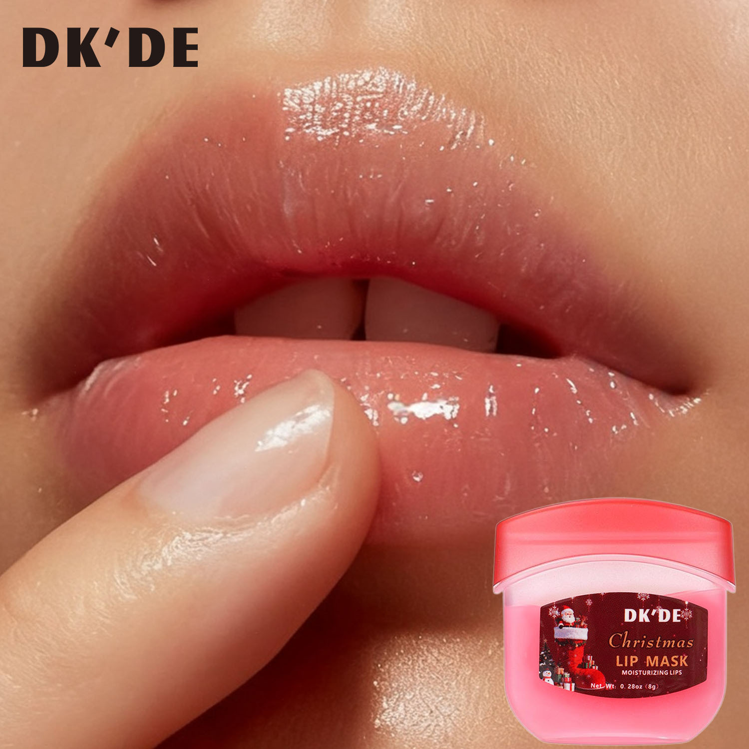 【 Cross-border Exclusive 】DKDE+ 3-color Christmas Lip Mask + Lipstick Set: Soft, firm, hydrating, Protective and anti-cracking pic 8