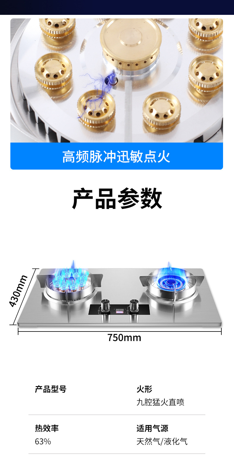 现货家用燃气灶双灶液化气天然气炉具煤气灶猛火定时台嵌两用批发详情10