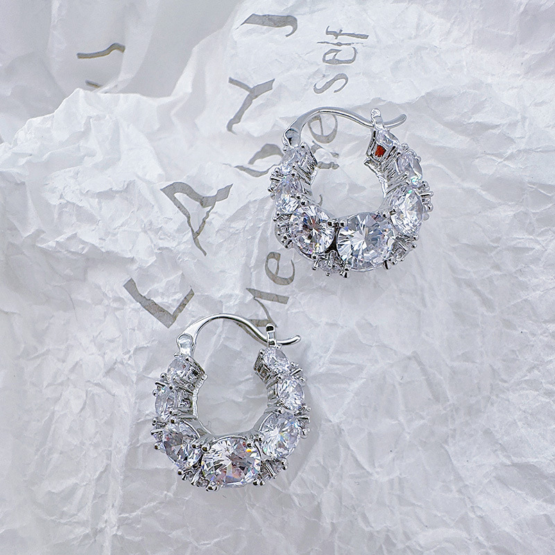 柏伶饰品网红高级感锆石圆环耳扣个性小众时尚百搭耳钉超闪耳环女详情15