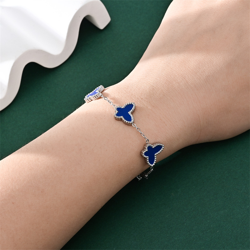 跨境时尚热销蝴蝶贝手链不锈钢简约脚链网红小众设计感饰品厂批发详情12