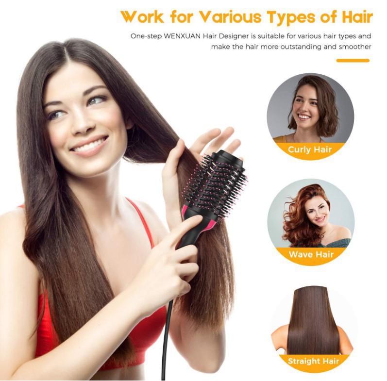 Source factory Amazon cross-border multi-functional hot air comb, straightening comb, hair dryer, curling iron, straightening comb, hair dryer pic 8