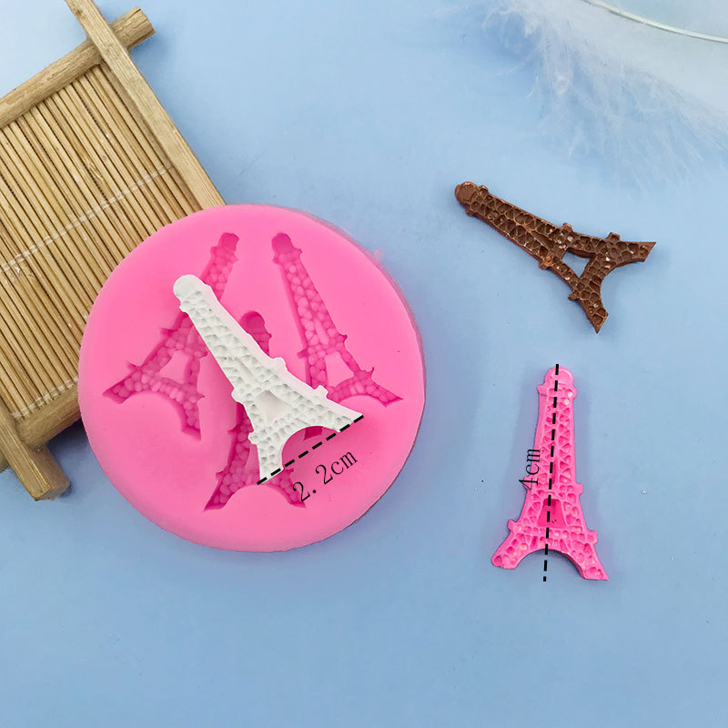 Silicone mold in the shape of the Eiffel Tower in Paris, chocolate cake decoration tool, resin plaster candle mold pic 3