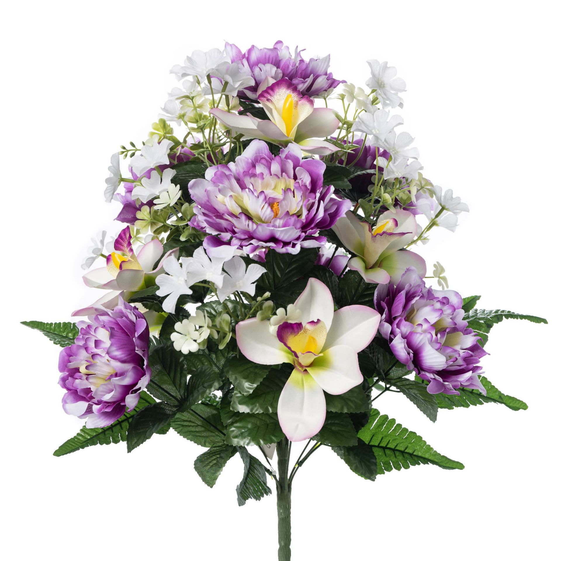 外贸跨境货源24头大把束仿真花玫瑰百合假花花束仿真花装饰摆件详情20