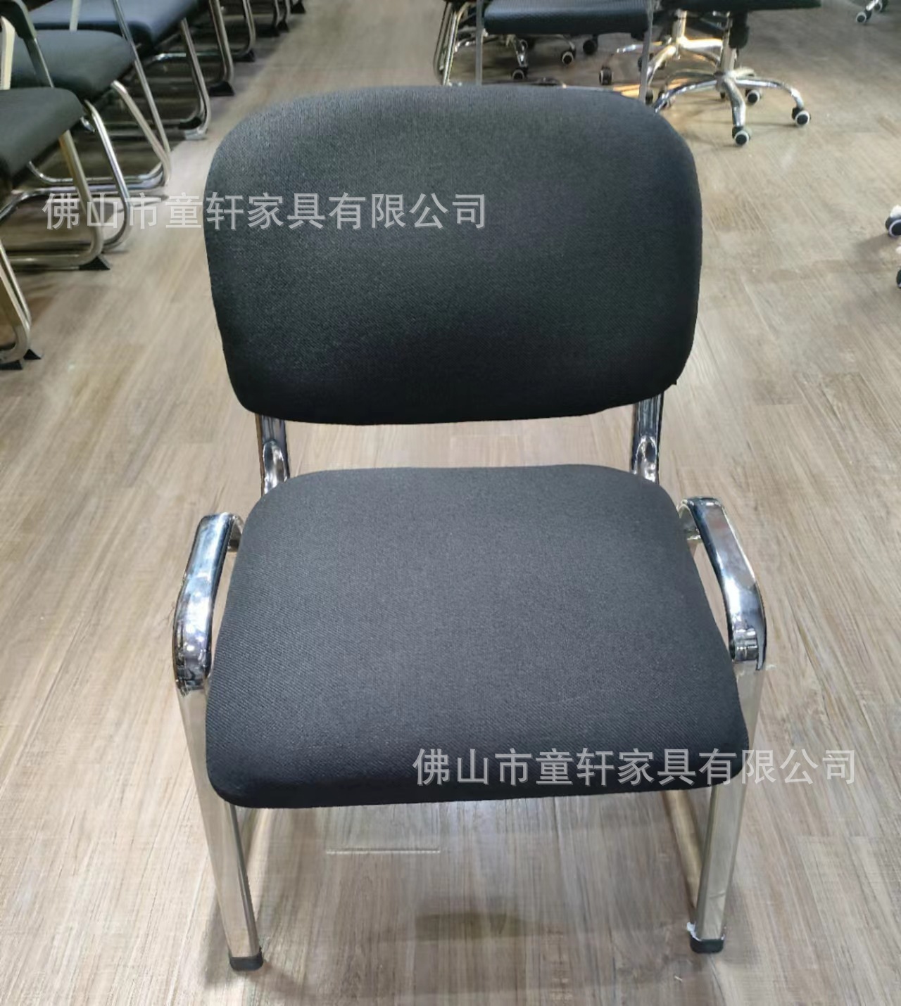 Foshan manufacturer wholesals foreign trade office chairs, fabric four-legged training chairs with writing boards and armless conference seats pic 26