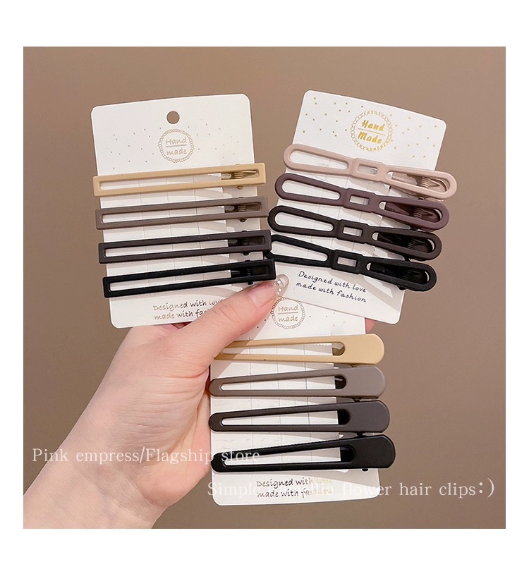 赵露思同款发夹咖色系侧边发卡刘海夹前额鸭嘴夹新款时尚简约发饰详情103