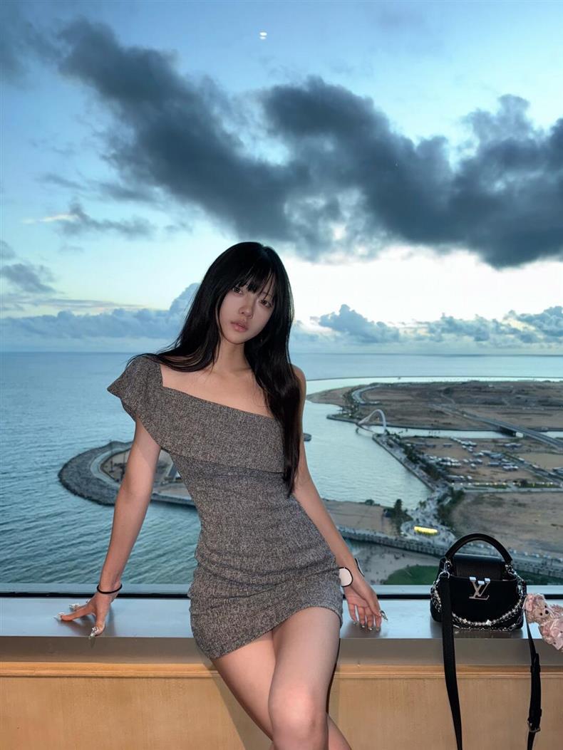 正确版！贵气千金风斜肩款连衣裙女夏季高级感气质修身短裙潮详情2
