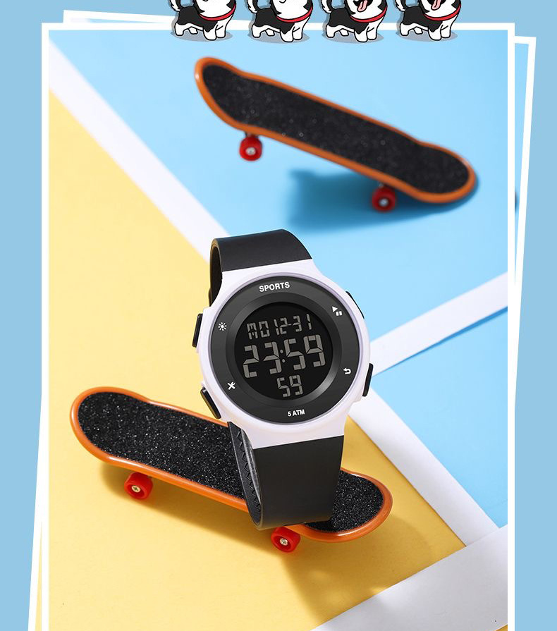 Electronic watch for male high school and junior high school students, simple and trendy, waterproof, luminous, sports, multi-functional alarm clock pic 14