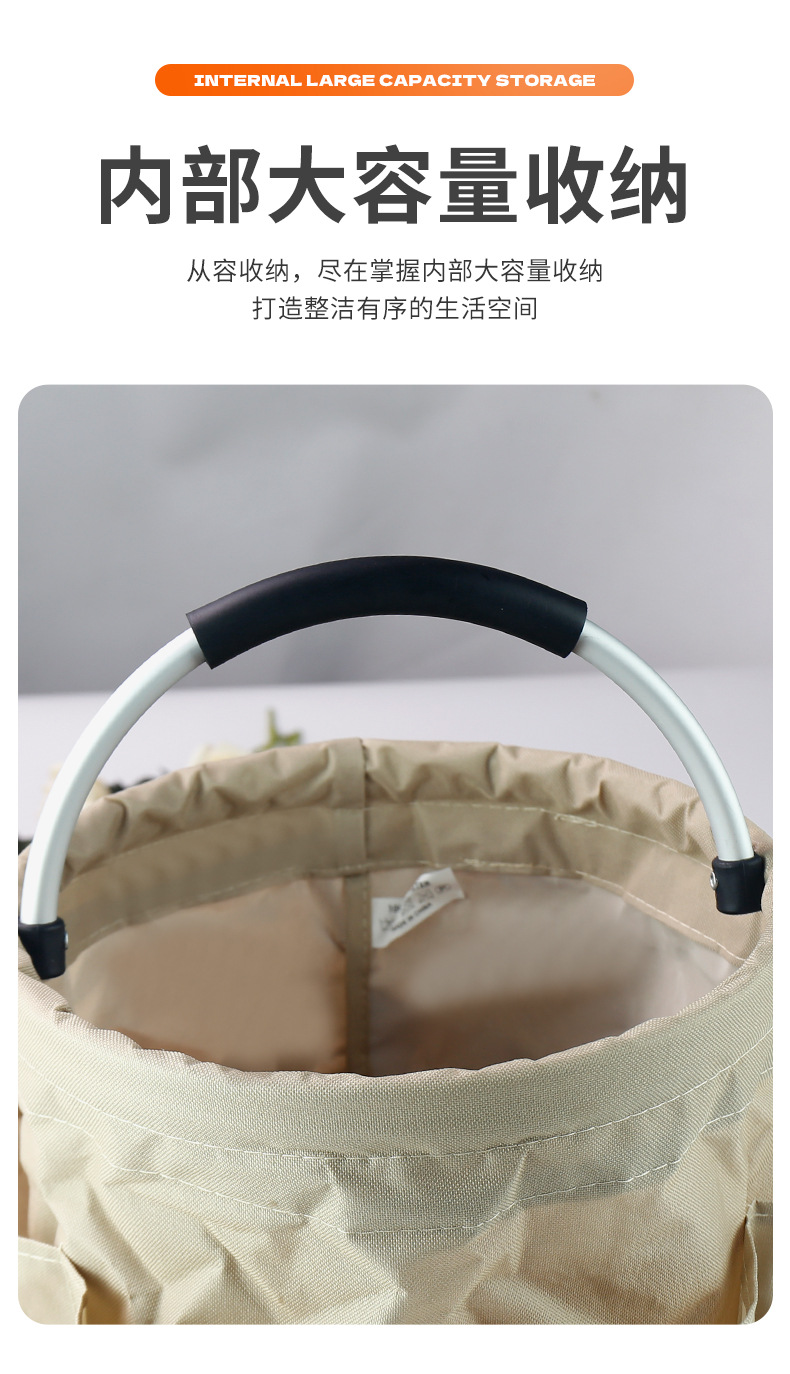 便携式编织购物篮手提袋束口袋藤编筐装菜收纳篮详情10