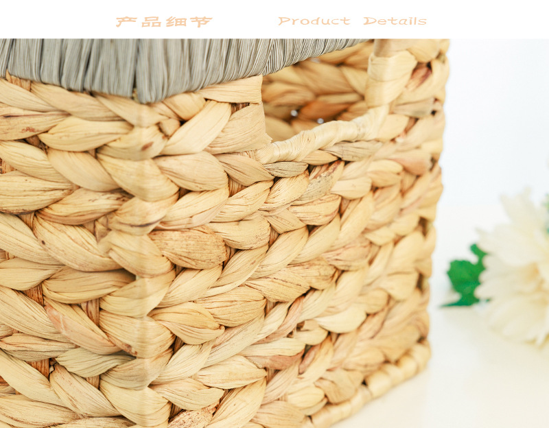 新款热销跨镜置物筐水葫芦草手工编织收纳篮草编篮子杂物收纳筐子详情26